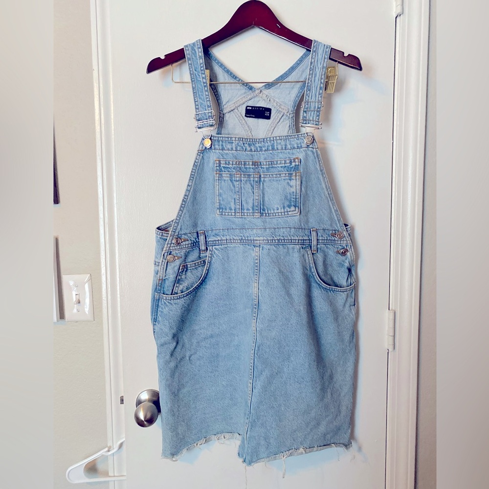 ASOS denim suspenders dress, size - US 10, preowned, excellent condition.